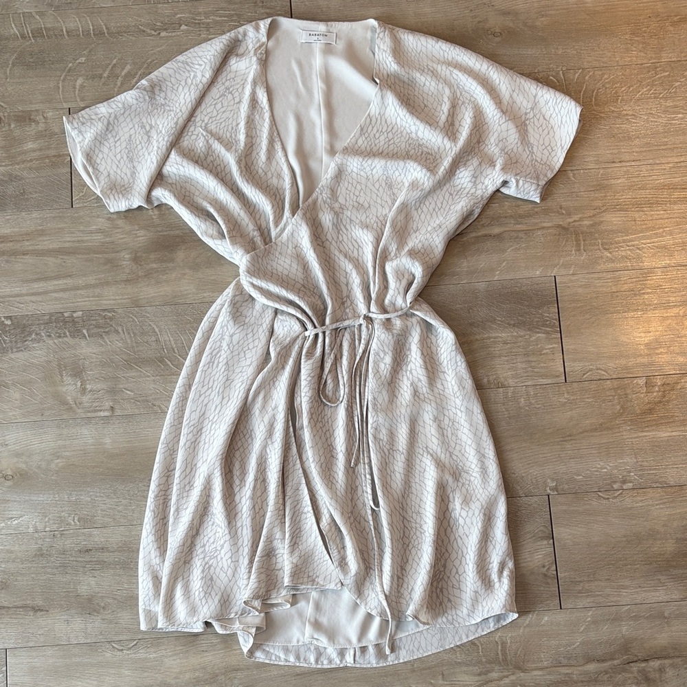 Babaton Light Beige Textured Mini Dress